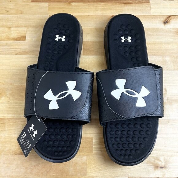 Under Armour Mens Ignite Pro Slide Athletic Sandal 3026023-001 Black Size 17 NEW - Picture 1 of 9